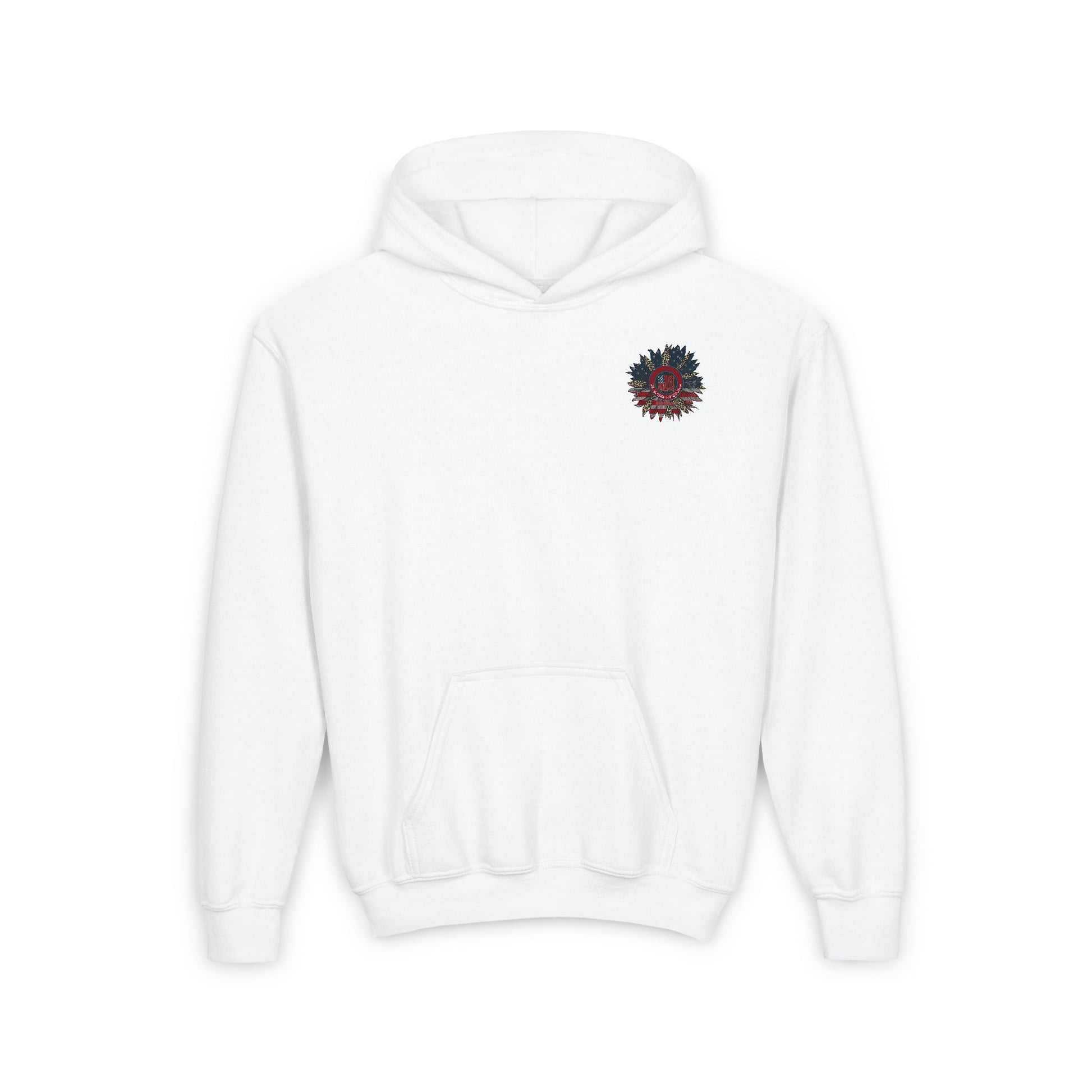 Youth Heavy Blend Hoodie - " Never Waver Be Red White and- A Little Bougie" Motivational Sweatshirt - Never Waver
