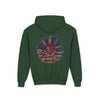 Youth Heavy Blend Hoodie - " Never Waver Be Red White and- A Little Bougie" Motivational Sweatshirt - Never Waver