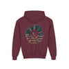 Youth Heavy Blend Hoodie - " Never Waver Be Red White and- A Little Bougie" Motivational Sweatshirt - Never Waver