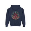 Youth Heavy Blend Hoodie - " Never Waver Be Red White and- A Little Bougie" Motivational Sweatshirt - Never Waver