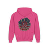 Youth Heavy Blend Hoodie - " Never Waver Be Red White and- A Little Bougie" Motivational Sweatshirt - Never Waver