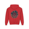 Youth Heavy Blend Hoodie - " Never Waver Be Red White and- A Little Bougie" Motivational Sweatshirt - Never Waver