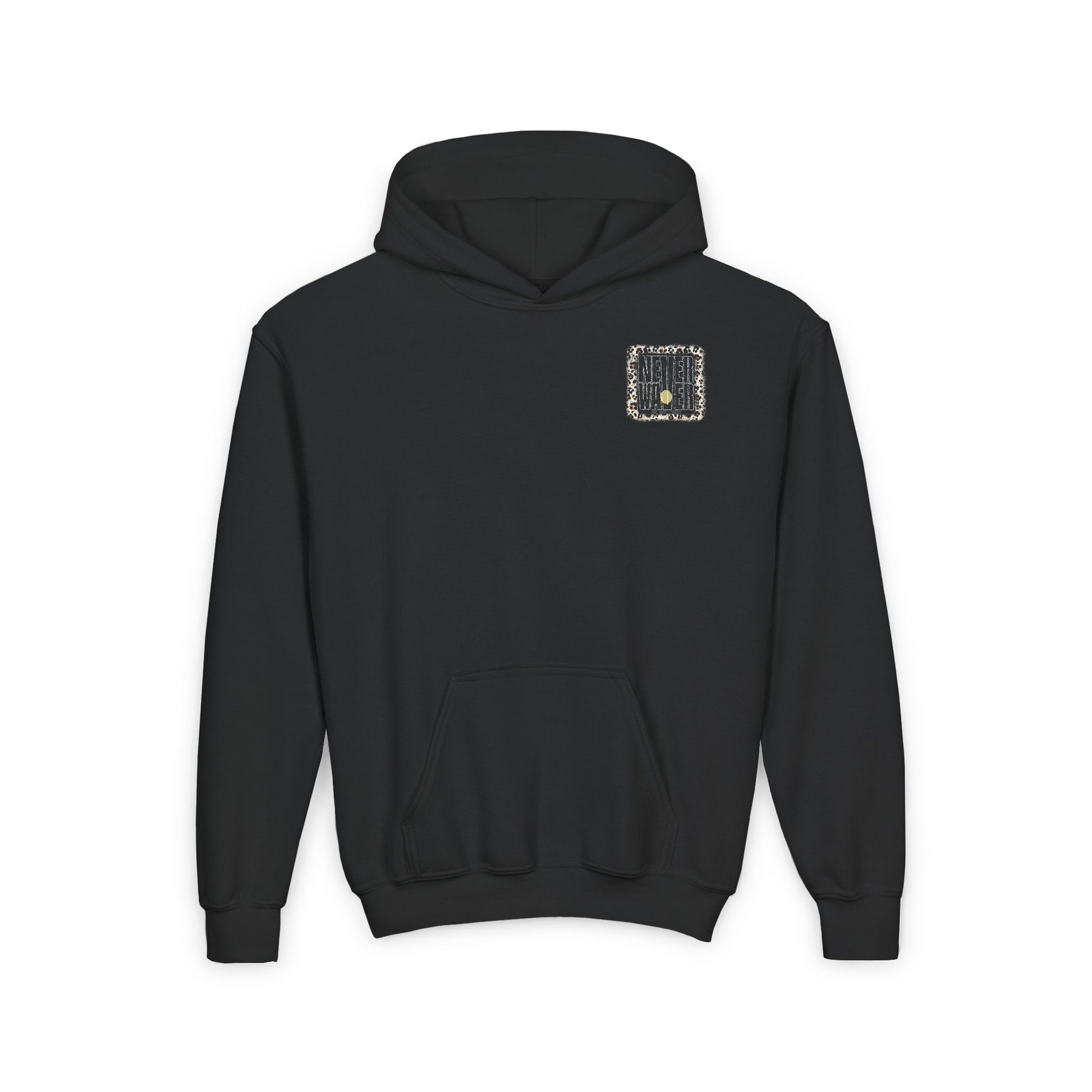 Youth Heavy Blend Hoodie - "NEVER WAVER Be The Light Design" Motivational Sweatshirt - Never Waver