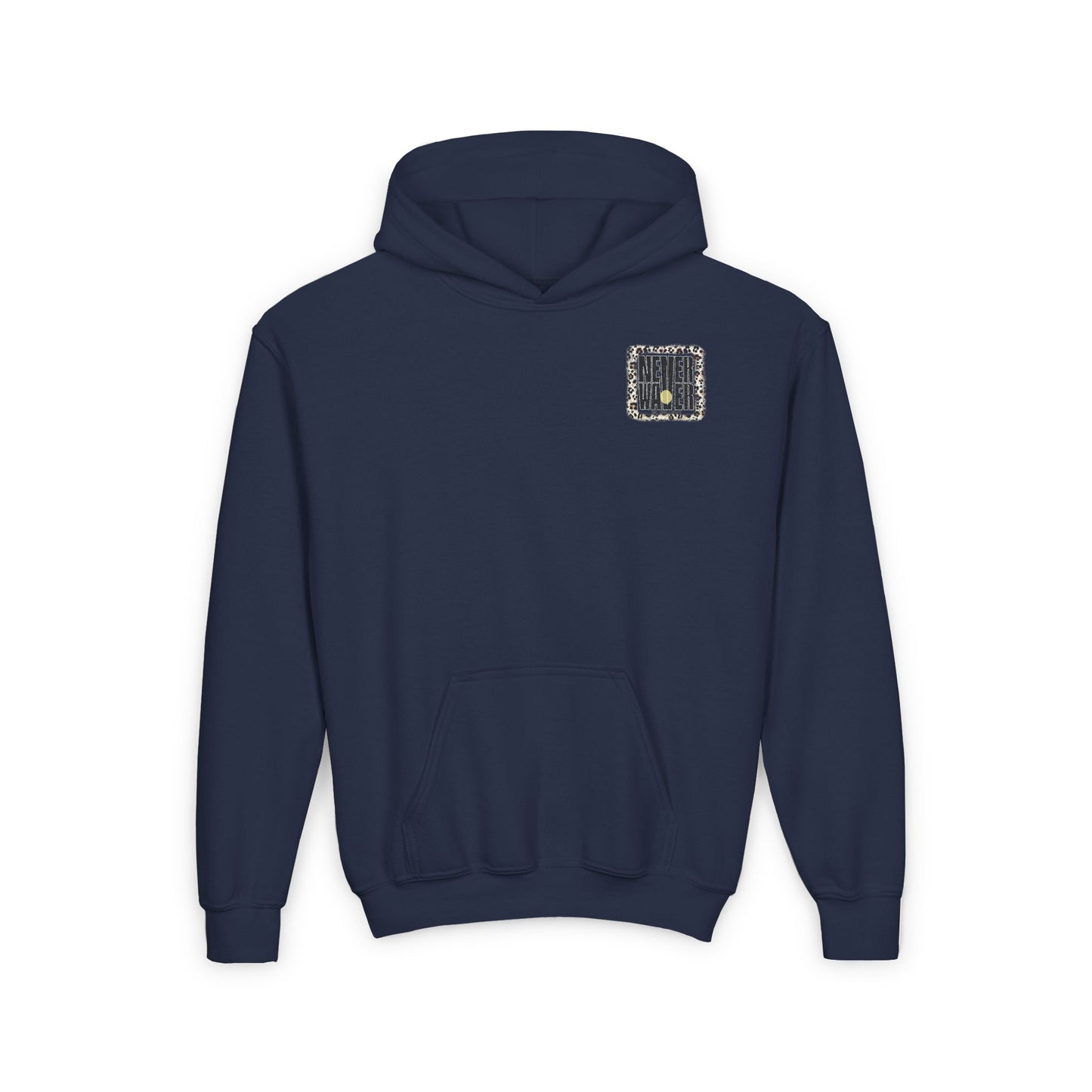 Youth Heavy Blend Hoodie - "NEVER WAVER Be The Light Design" Motivational Sweatshirt - Never Waver