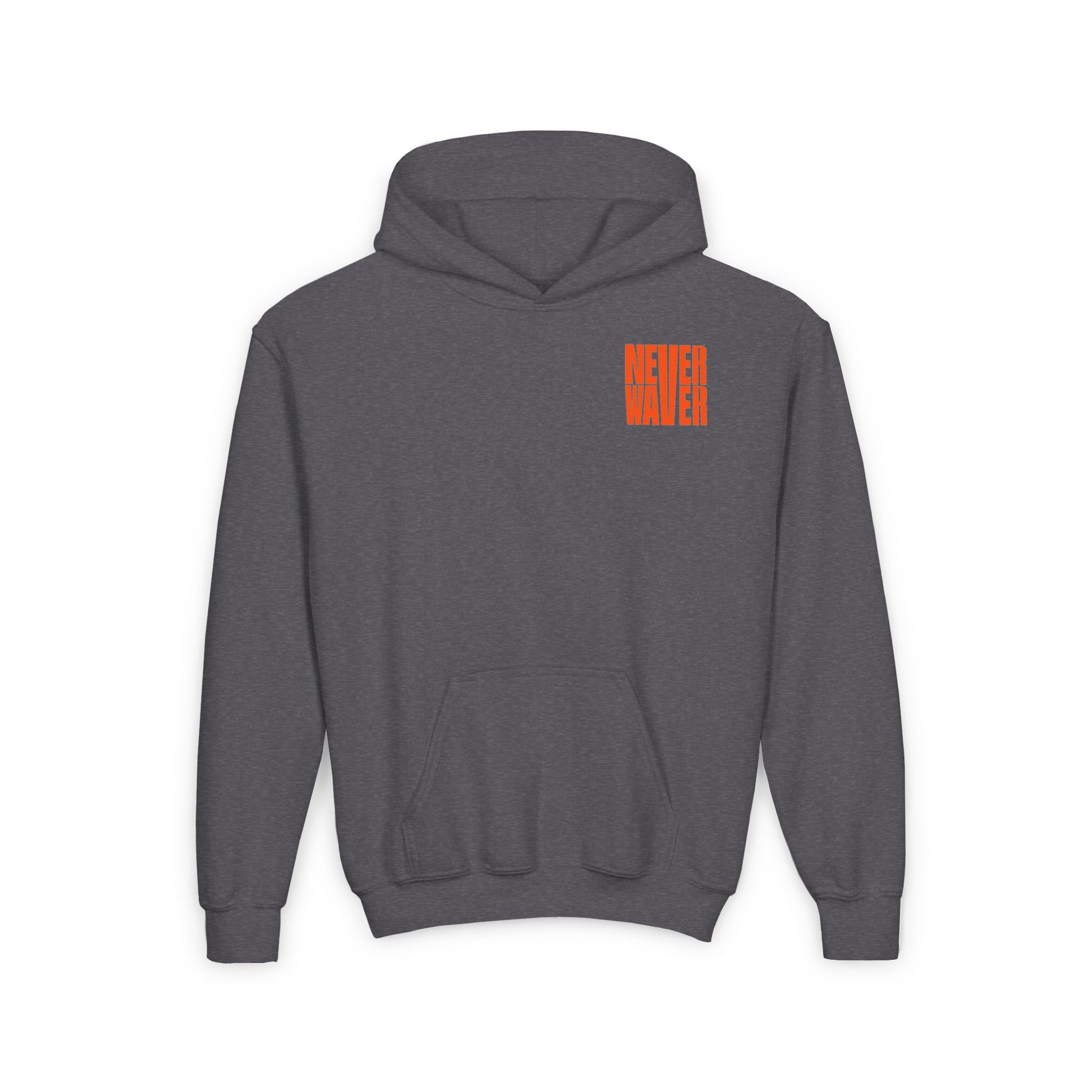 Youth Heavy Blend Hoodie - "Never Waver be the Windshield " Motivational Sweatshirt - Never Waver