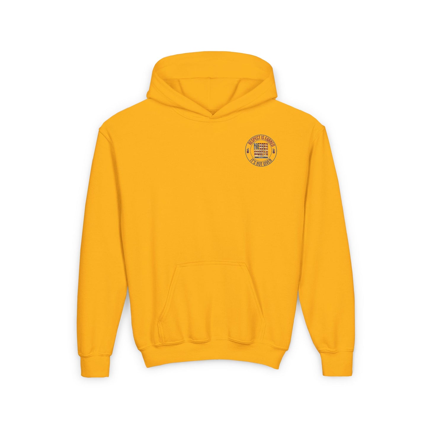 Youth Heavy Blend Hoodie - "Respect is Earned Never Waver It's Not Given" Motivational Sweatshirt - Never Waver