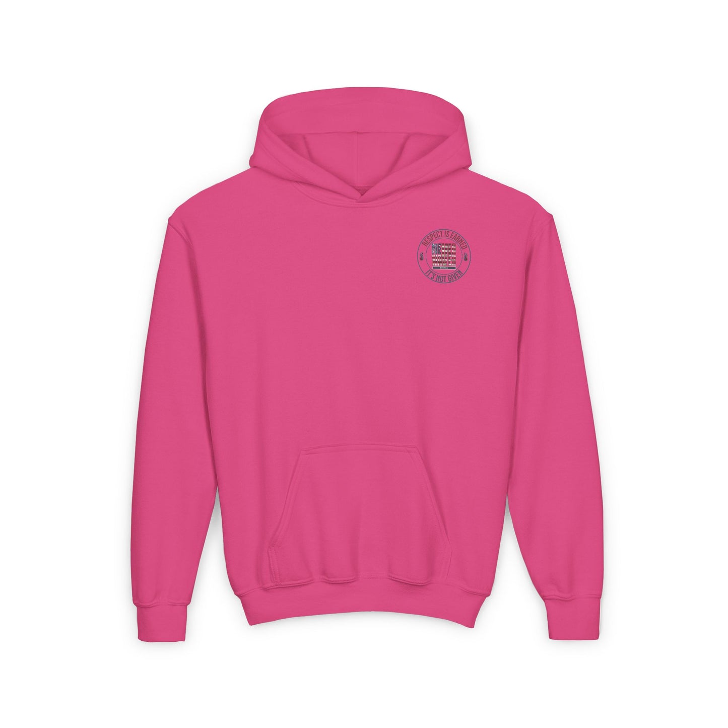 Youth Heavy Blend Hoodie - "Respect is Earned Never Waver It's Not Given" Motivational Sweatshirt - Never Waver