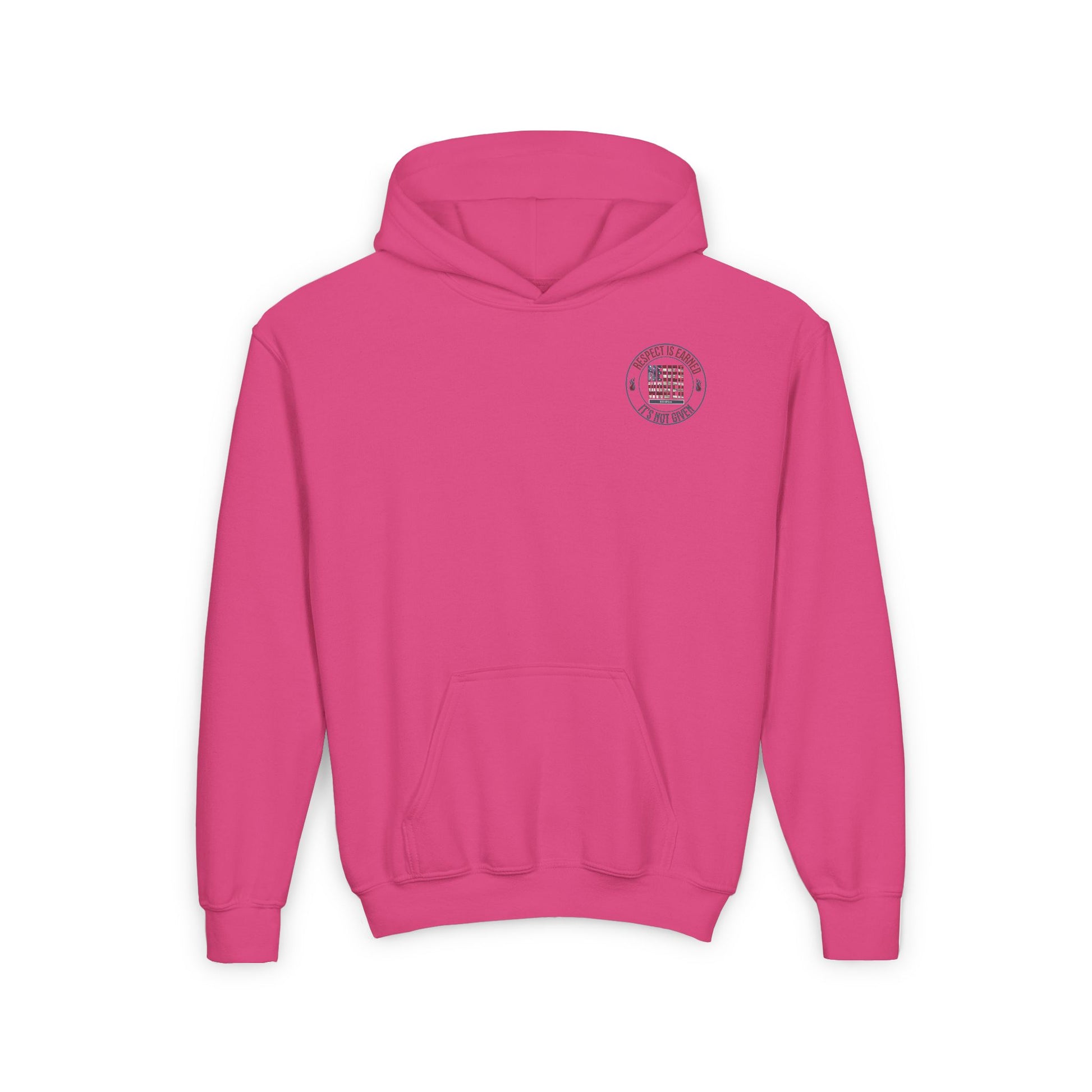 Youth Heavy Blend Hoodie - "Respect is Earned Never Waver It's Not Given" Motivational Sweatshirt - Never Waver