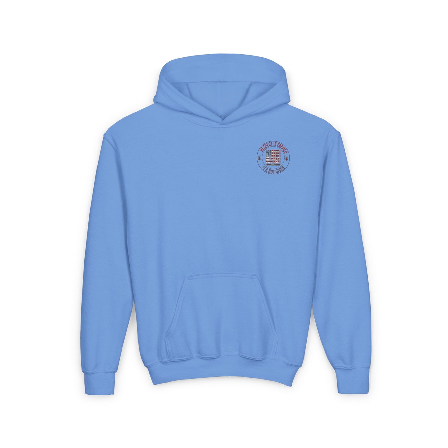 Youth Heavy Blend Hoodie - "Respect is Earned Never Waver It's Not Given" Motivational Sweatshirt - Never Waver