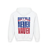 Youth 'Never Waver' Hooded Sweatshirt – Perfect for Buffalo Fans - Never Waver