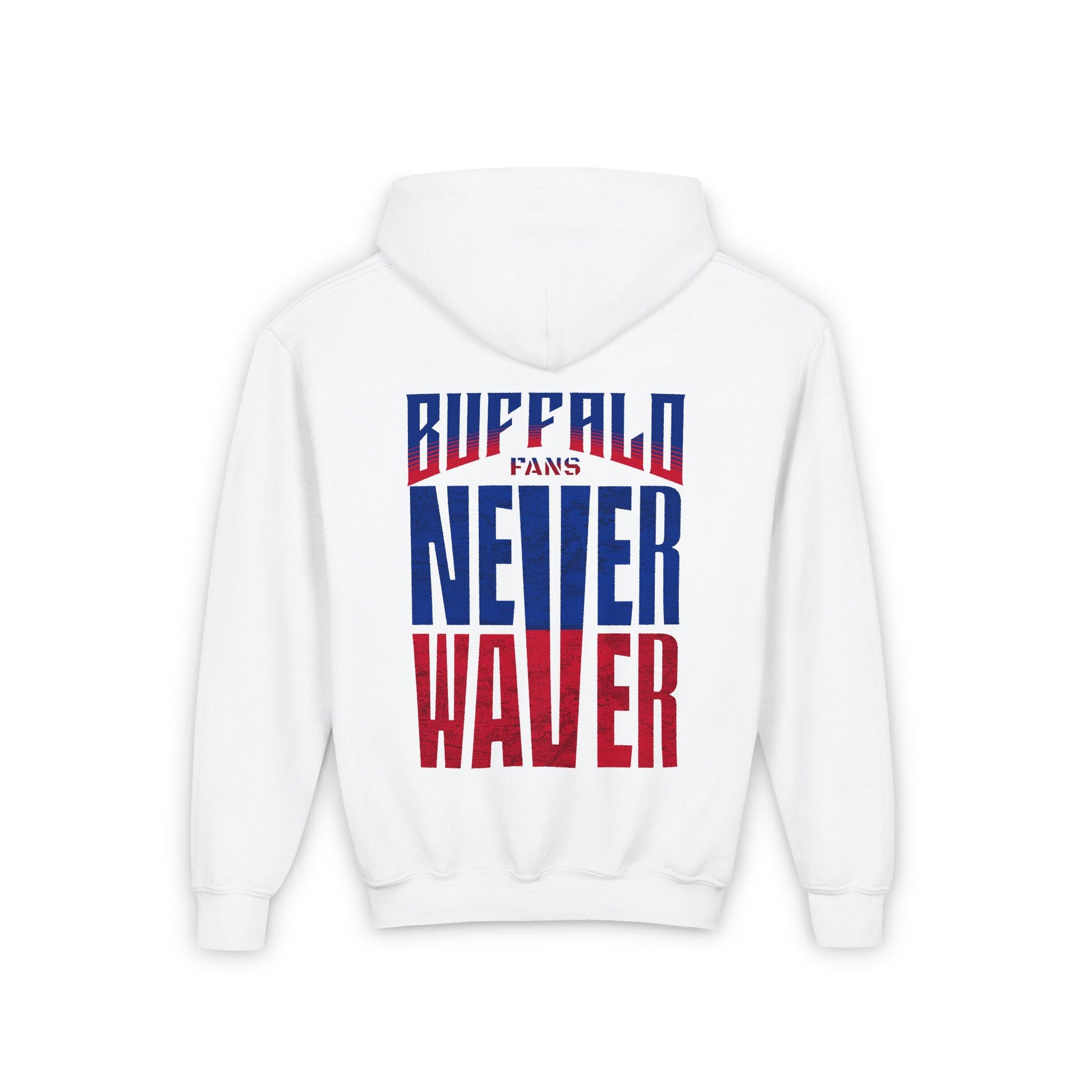 Youth 'Never Waver' Hooded Sweatshirt – Perfect for Buffalo Fans - Never Waver