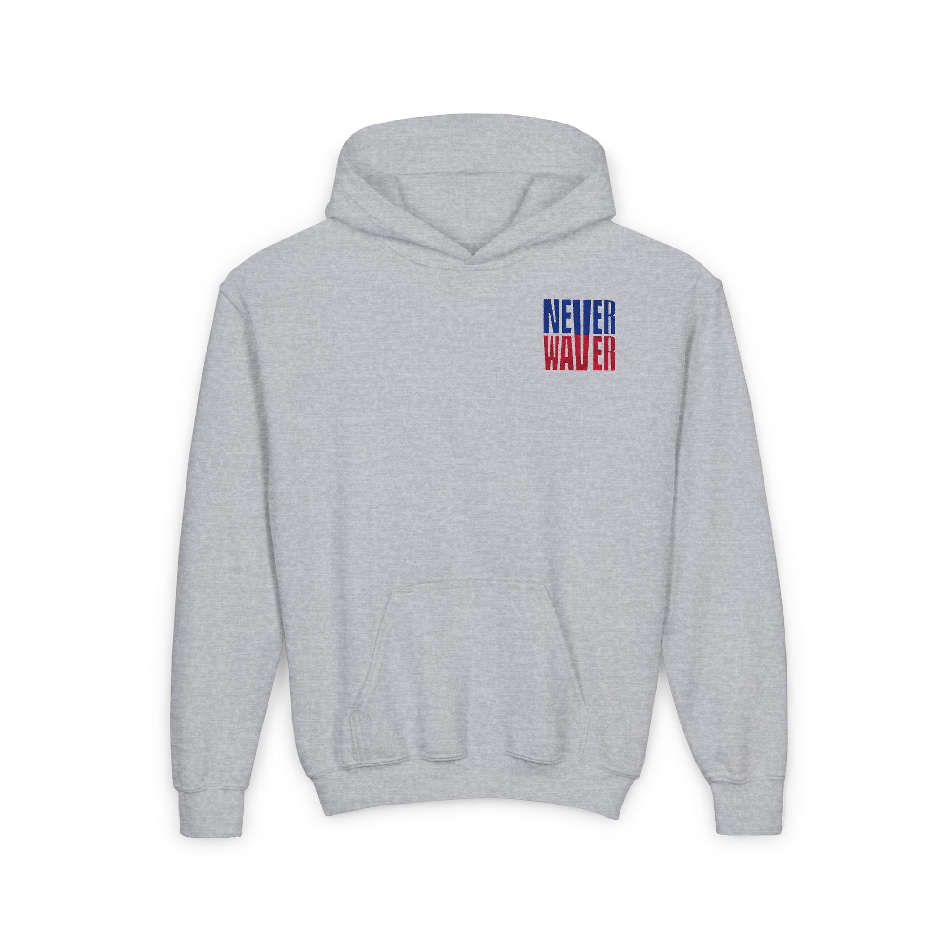 Youth 'Never Waver' Hooded Sweatshirt – Perfect for Buffalo Fans - Never Waver