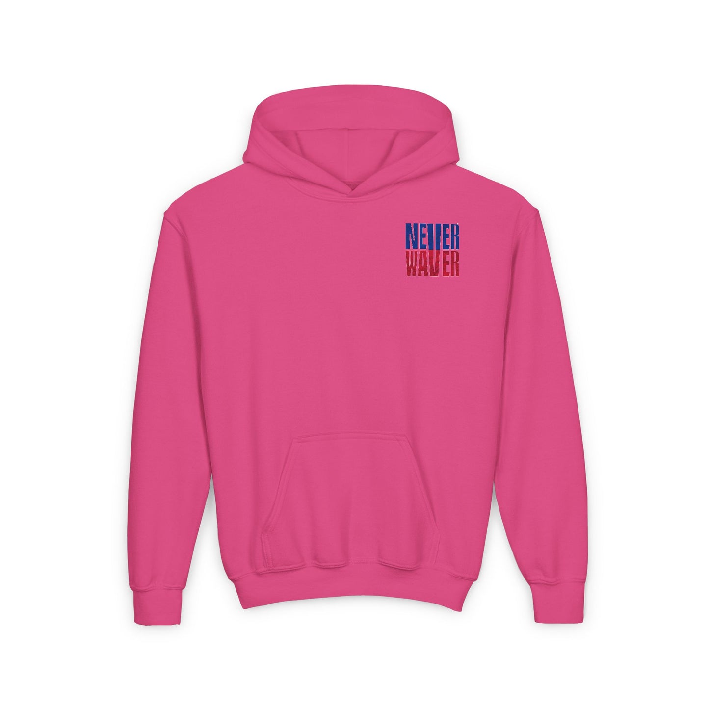 Youth 'Never Waver' Hooded Sweatshirt – Perfect for Buffalo Fans - Never Waver