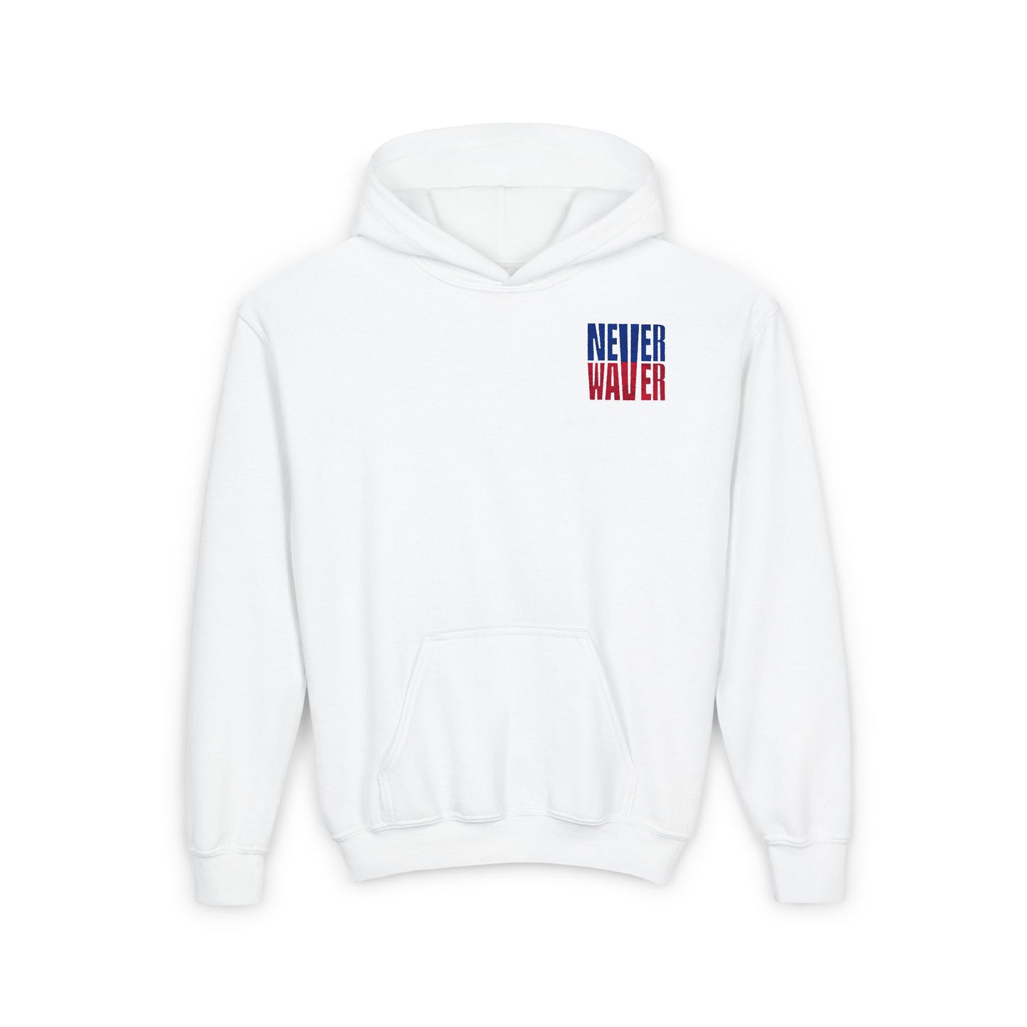 Youth 'Never Waver' Hooded Sweatshirt – Perfect for Buffalo Fans - Never Waver