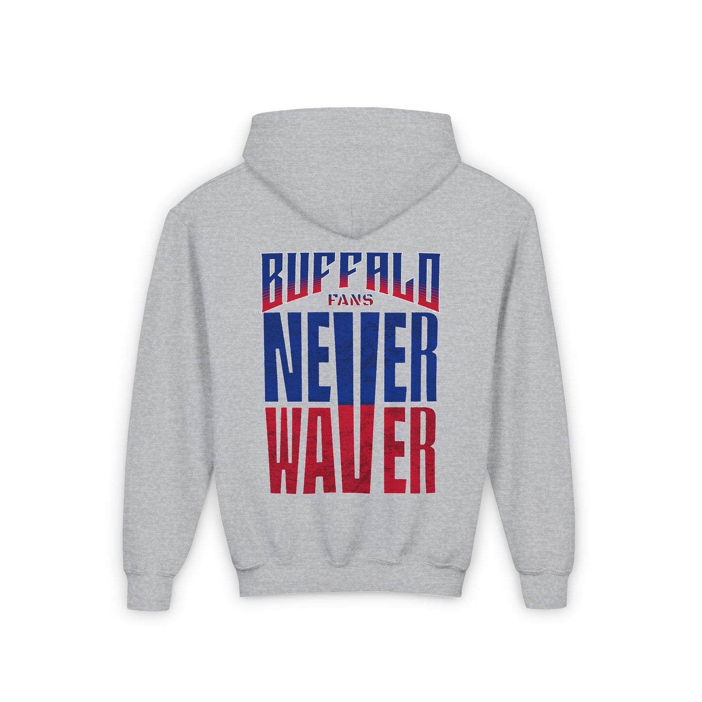 Youth 'Never Waver' Hooded Sweatshirt – Perfect for Buffalo Fans - Never Waver