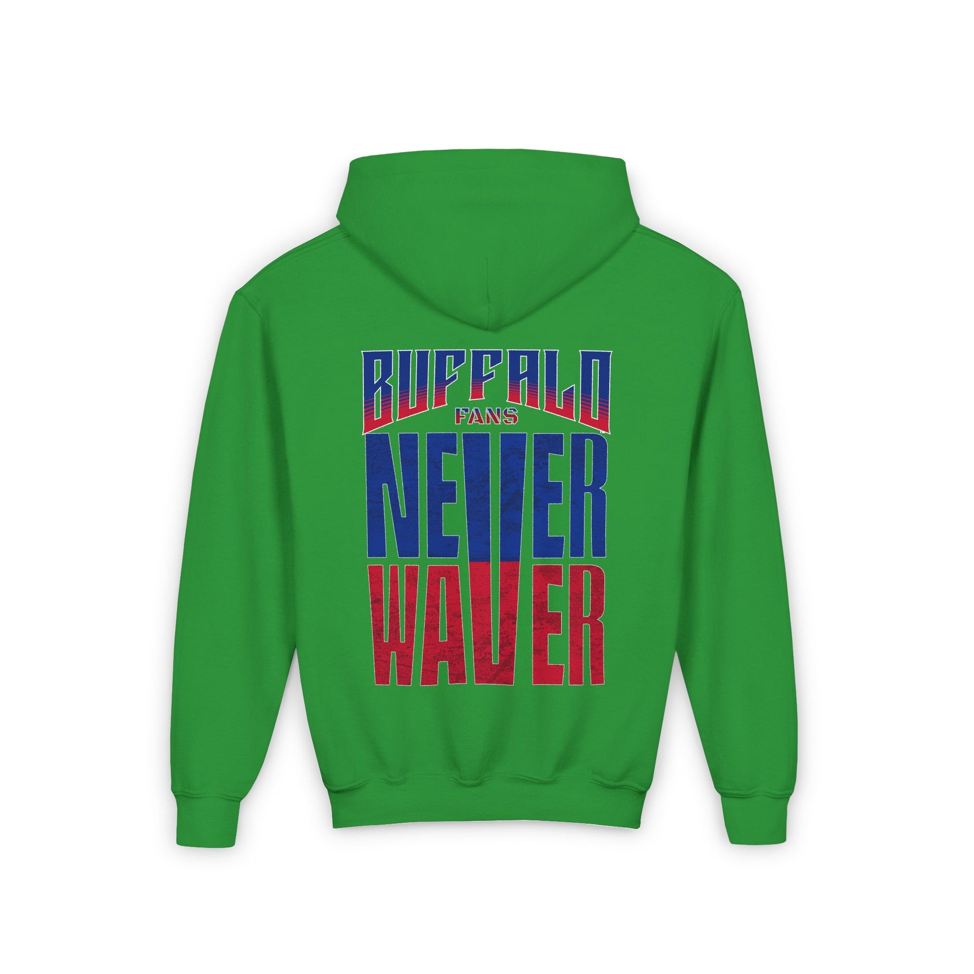 Youth 'Never Waver' Hooded Sweatshirt – Perfect for Buffalo Fans - Never Waver