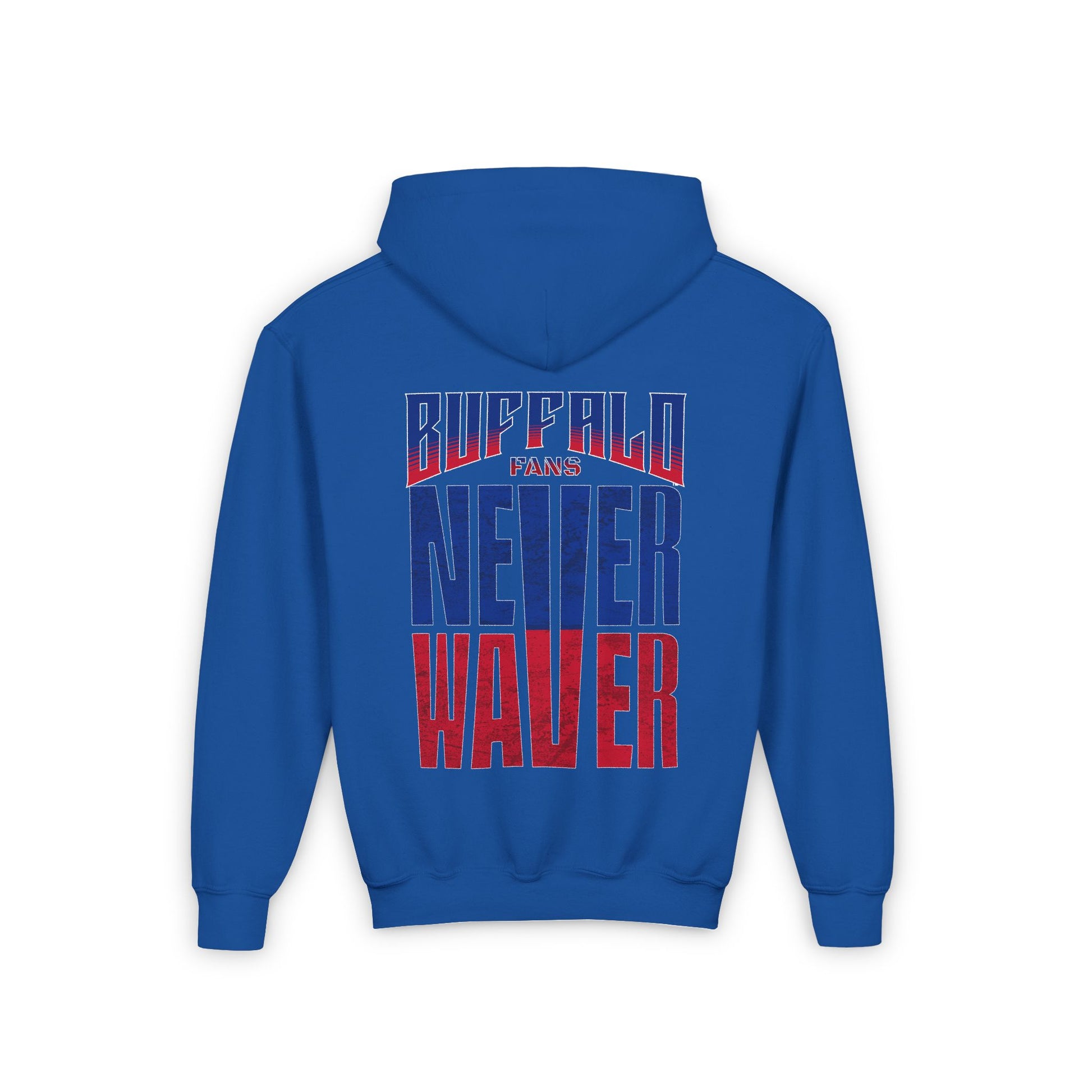 Youth 'Never Waver' Hooded Sweatshirt – Perfect for Buffalo Fans - Never Waver