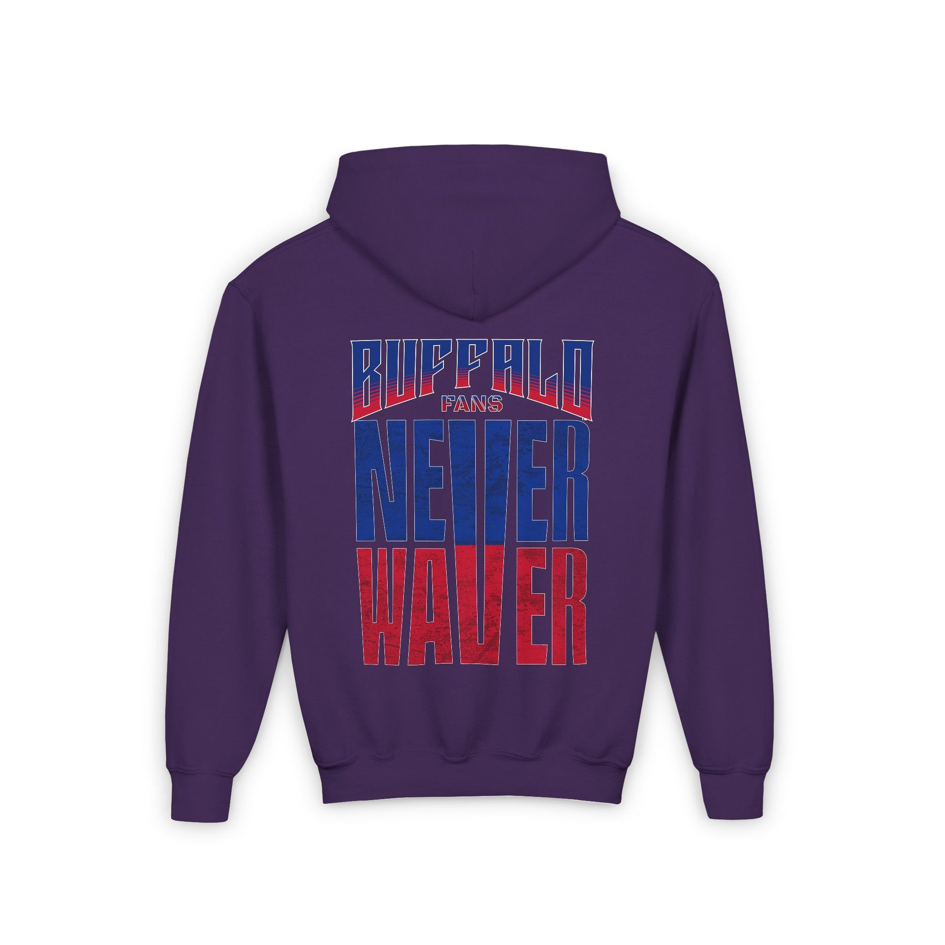 Youth 'Never Waver' Hooded Sweatshirt – Perfect for Buffalo Fans - Never Waver