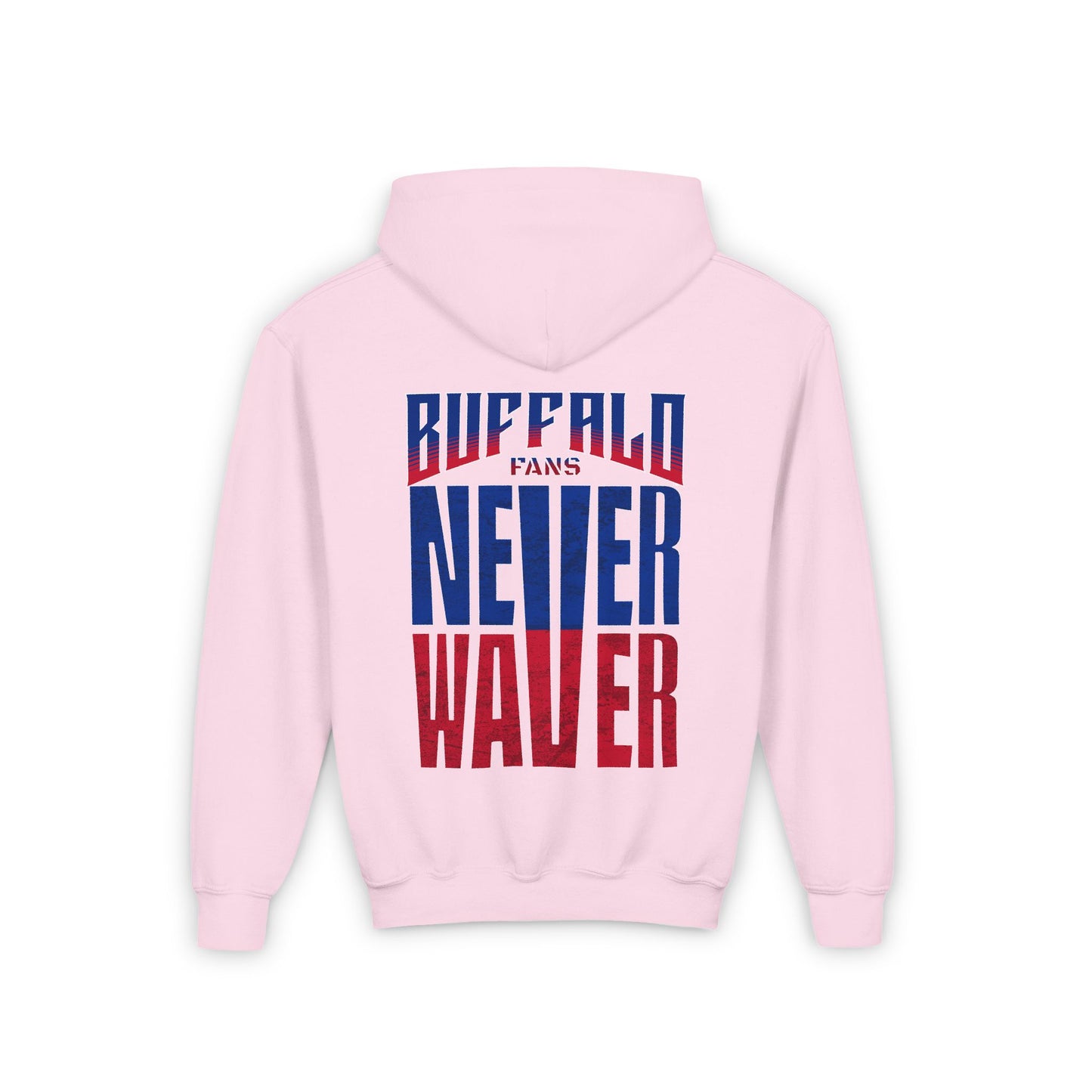 Youth 'Never Waver' Hooded Sweatshirt – Perfect for Buffalo Fans - Never Waver