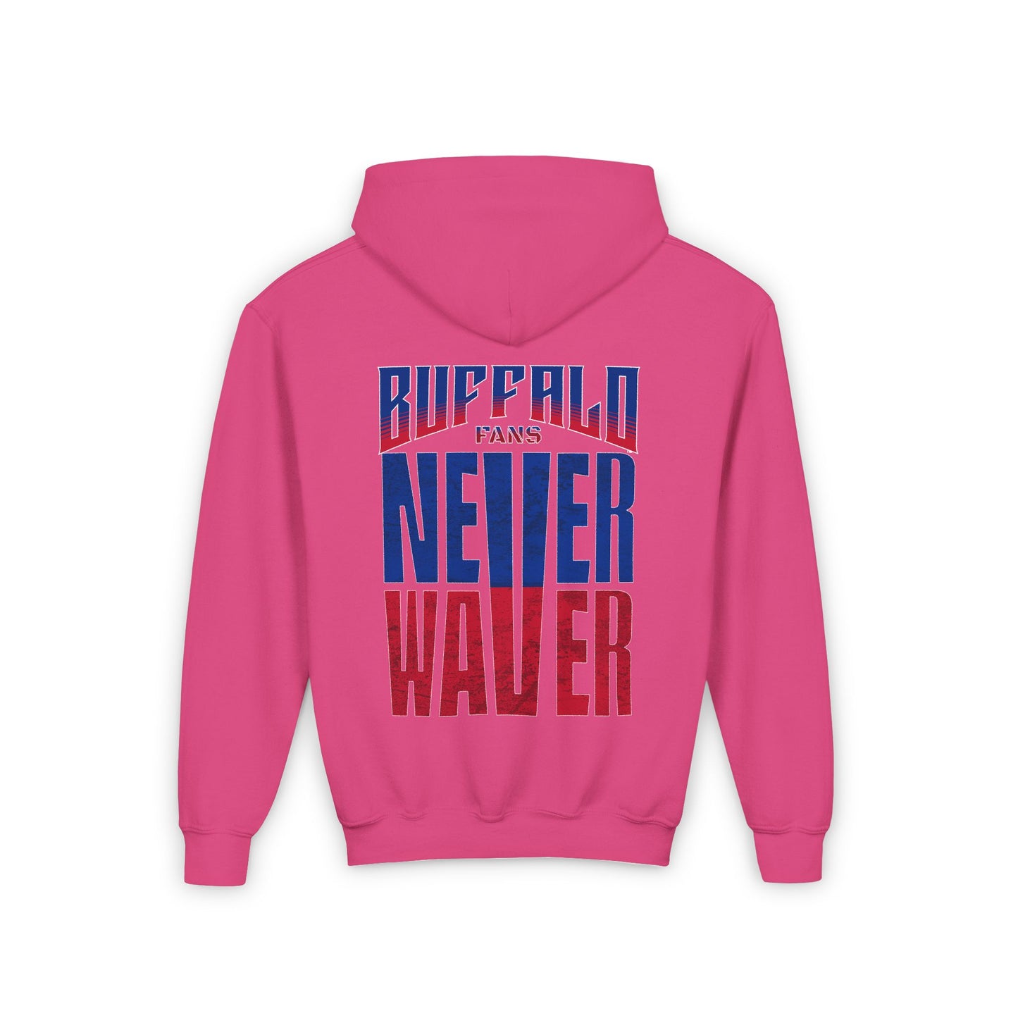 Youth 'Never Waver' Hooded Sweatshirt – Perfect for Buffalo Fans - Never Waver