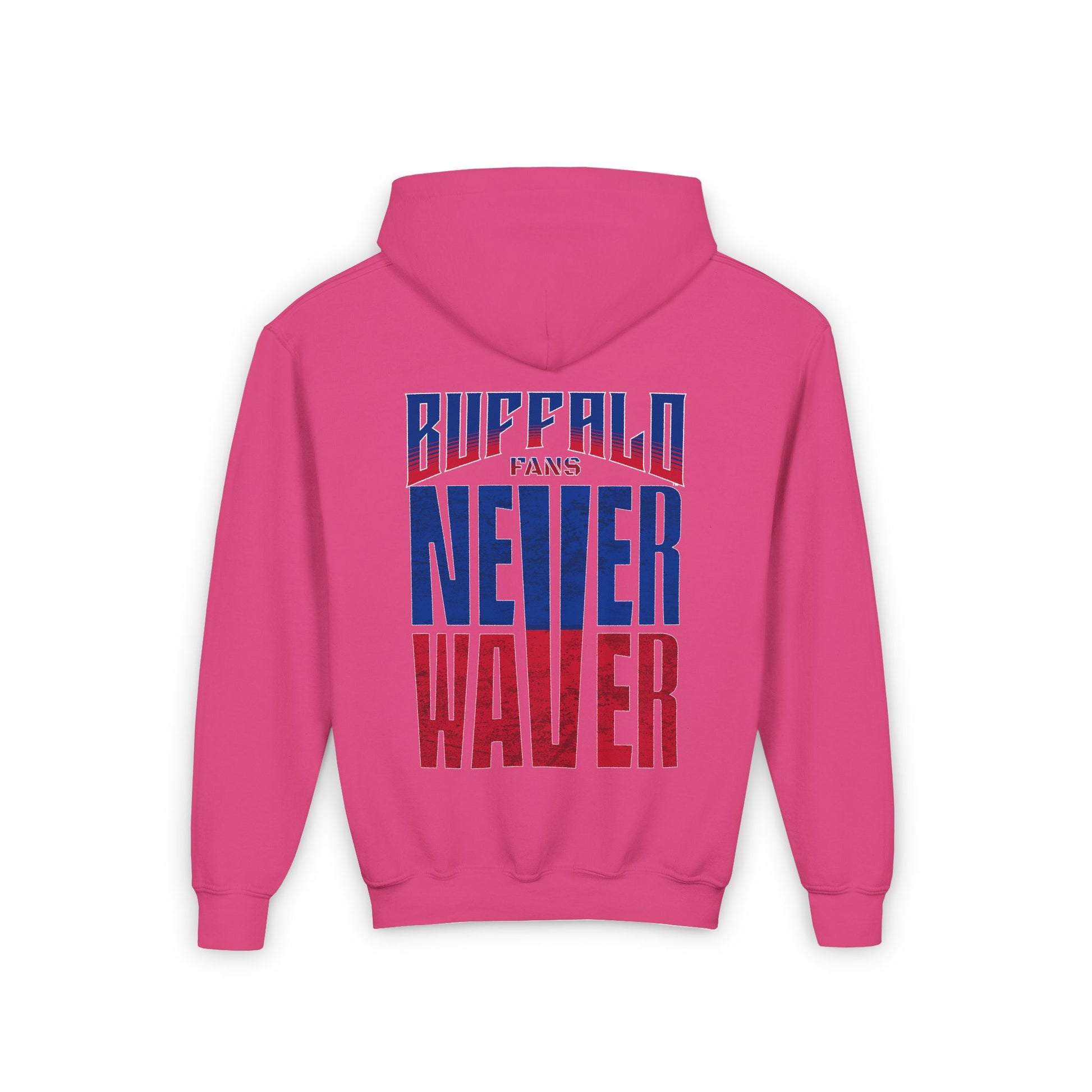 Youth 'Never Waver' Hooded Sweatshirt – Perfect for Buffalo Fans - Never Waver