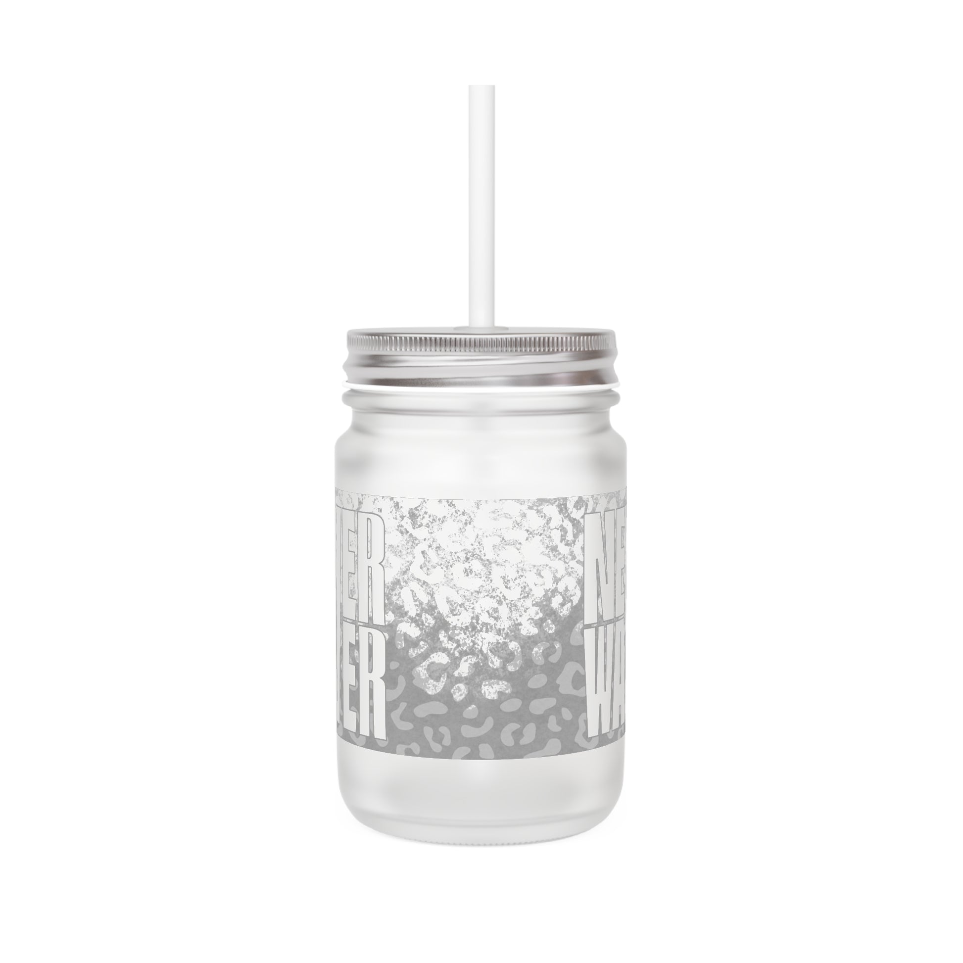 Motivational Mason Jar with Straw - "Never Waver" Design - Perfect for Home & Office - Never Waver