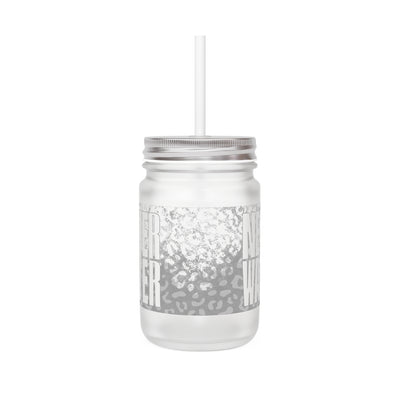 Motivational Mason Jar with Straw - "Never Waver" Design - Perfect for Home & Office - Never Waver