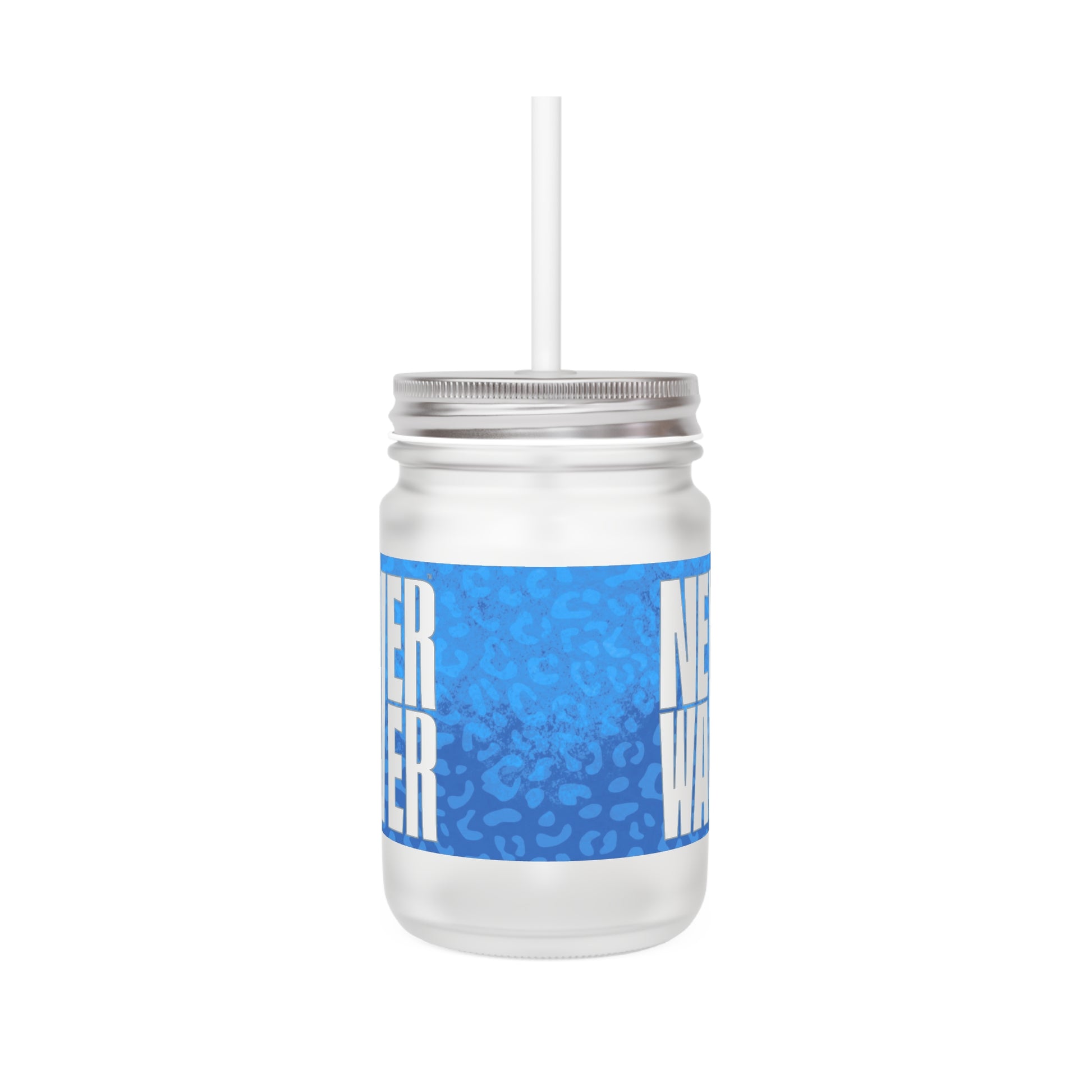 Motivational Mason Jar with Straw - "Never Waver" Design - Perfect for Home & Office - Never Waver