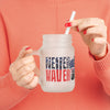 Never Waver Patriotic Dinosaur Mason Jar with Straw - Perfect for 4th of July Celebrations - Never Waver