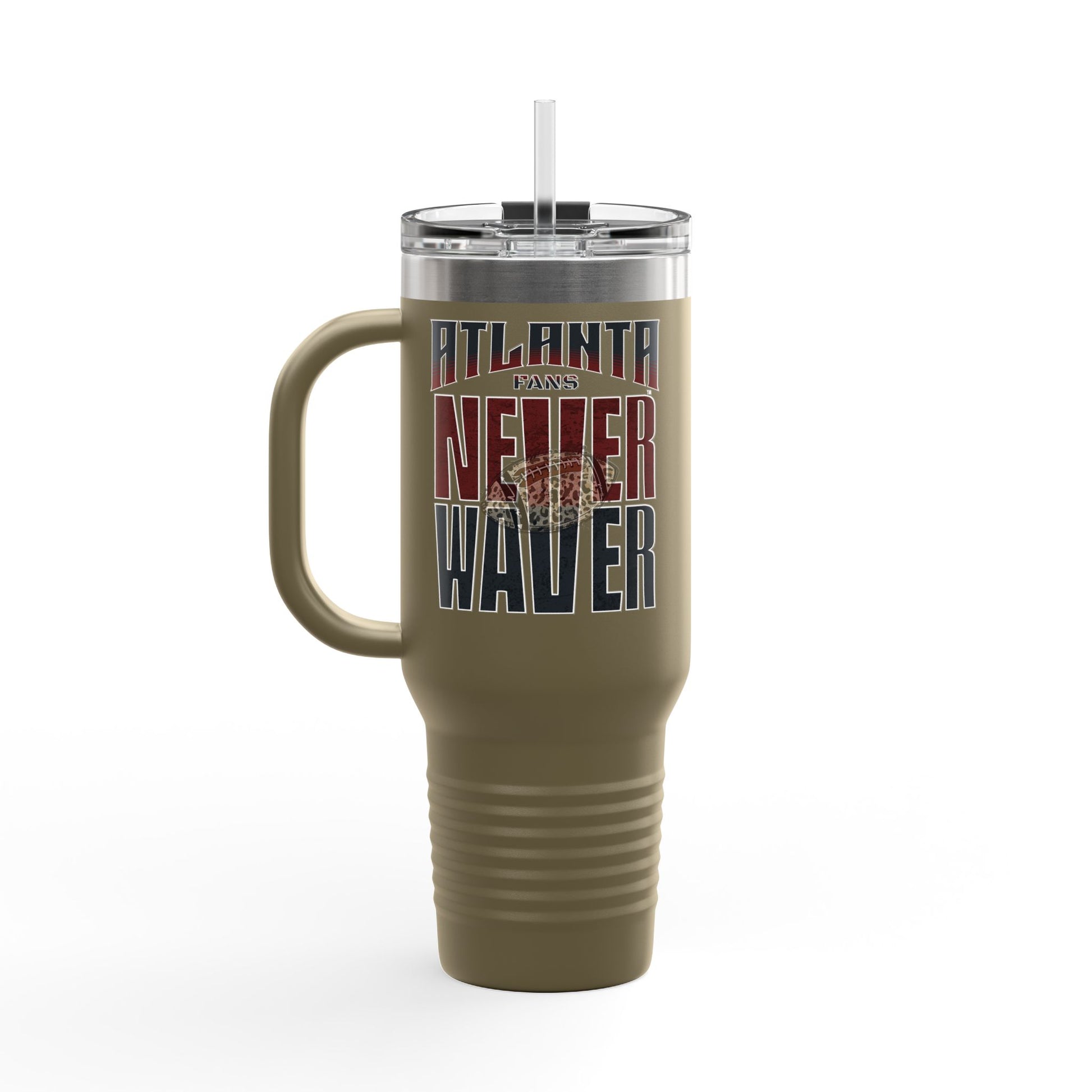 Atlanta Fans Never Waver W-Leopard Football Insulated Travel Mug, 40oz - Never Waver