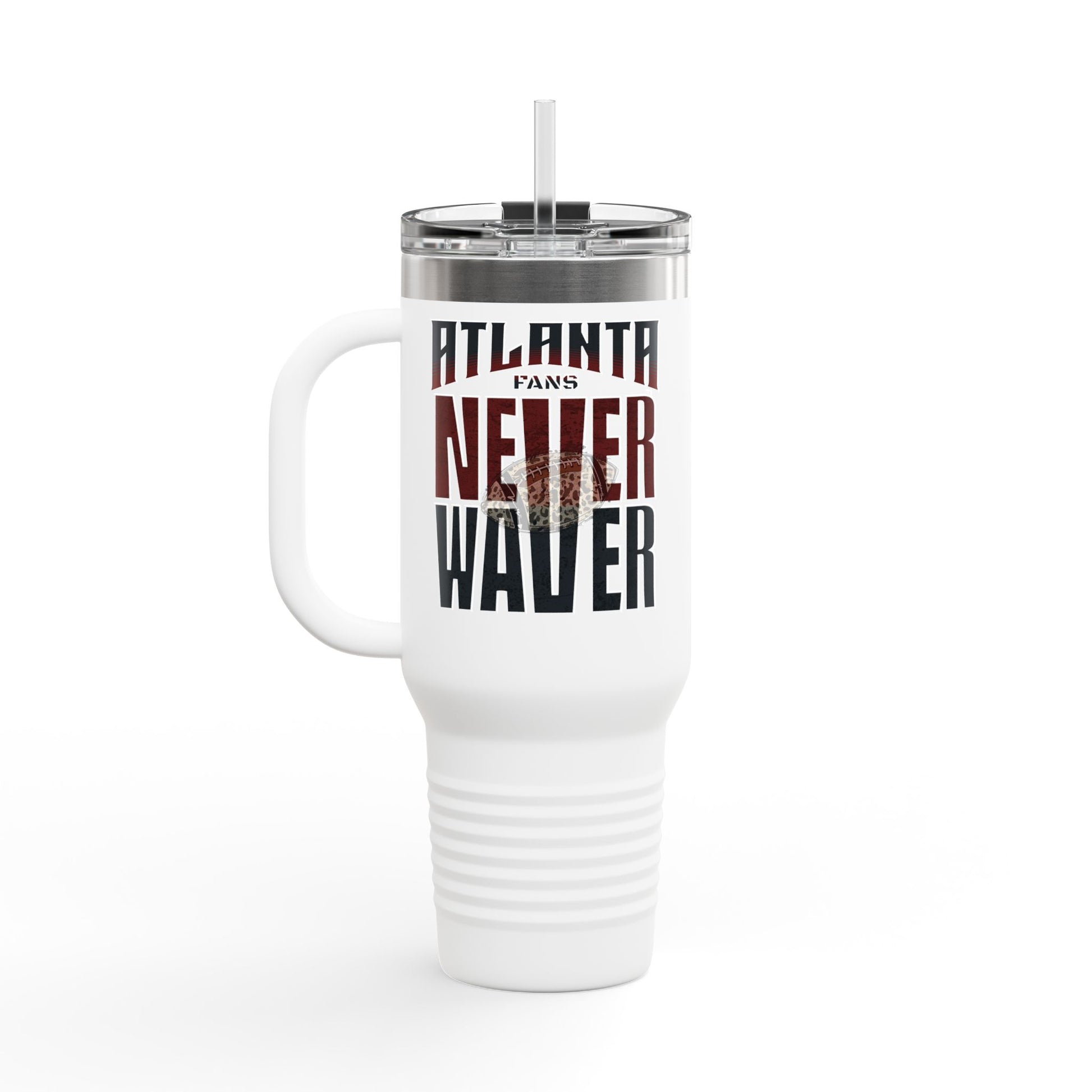 Atlanta Fans Never Waver W-Leopard Football Insulated Travel Mug, 40oz - Never Waver