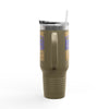 Baltimore Fans Never Waver with Leopard football Insulated Travel Mug, 40oz - Never Waver