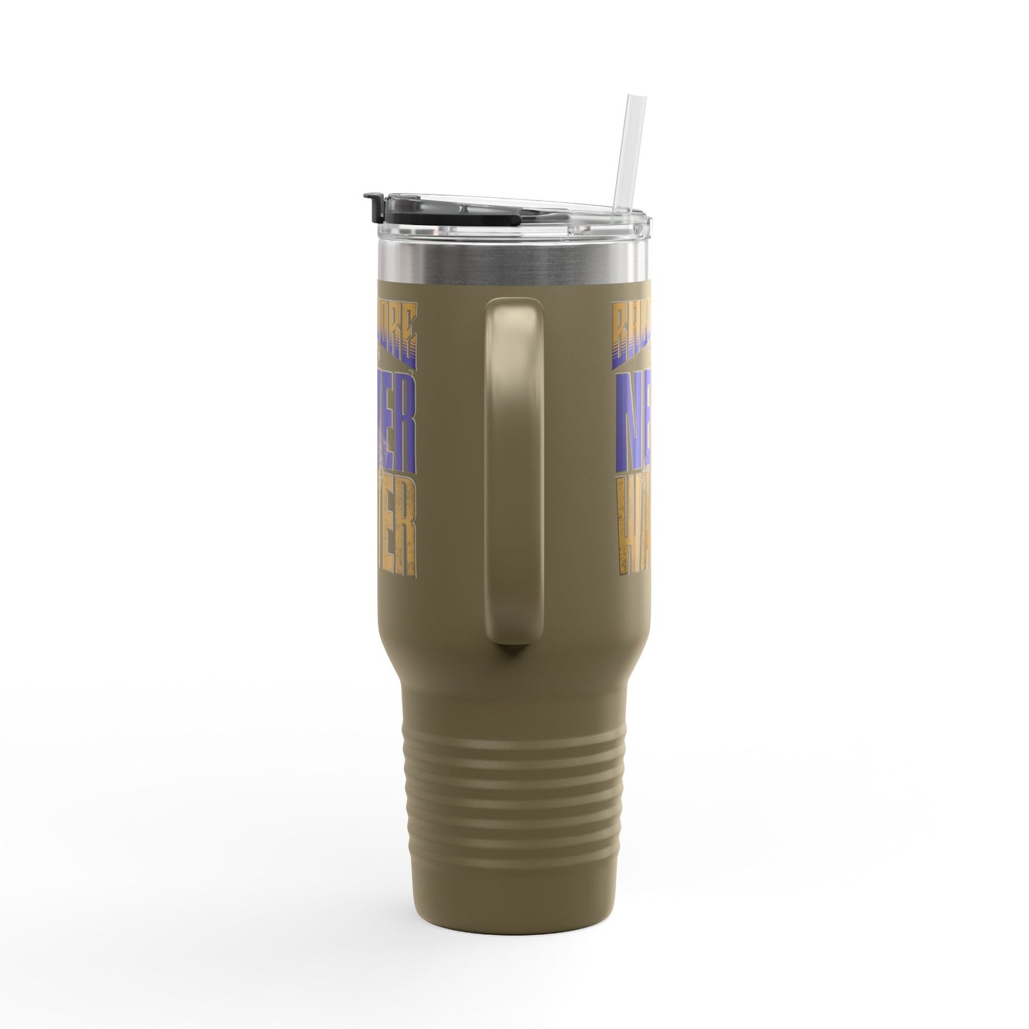 Baltimore Fans Never Waver with Leopard football Insulated Travel Mug, 40oz - Never Waver