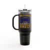 Baltimore Fans Never Waver with Leopard football Insulated Travel Mug, 40oz - Never Waver