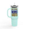Baltimore Fans Never Waver with Leopard football Insulated Travel Mug, 40oz - Never Waver