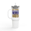 Baltimore Fans Never Waver with Leopard football Insulated Travel Mug, 40oz - Never Waver
