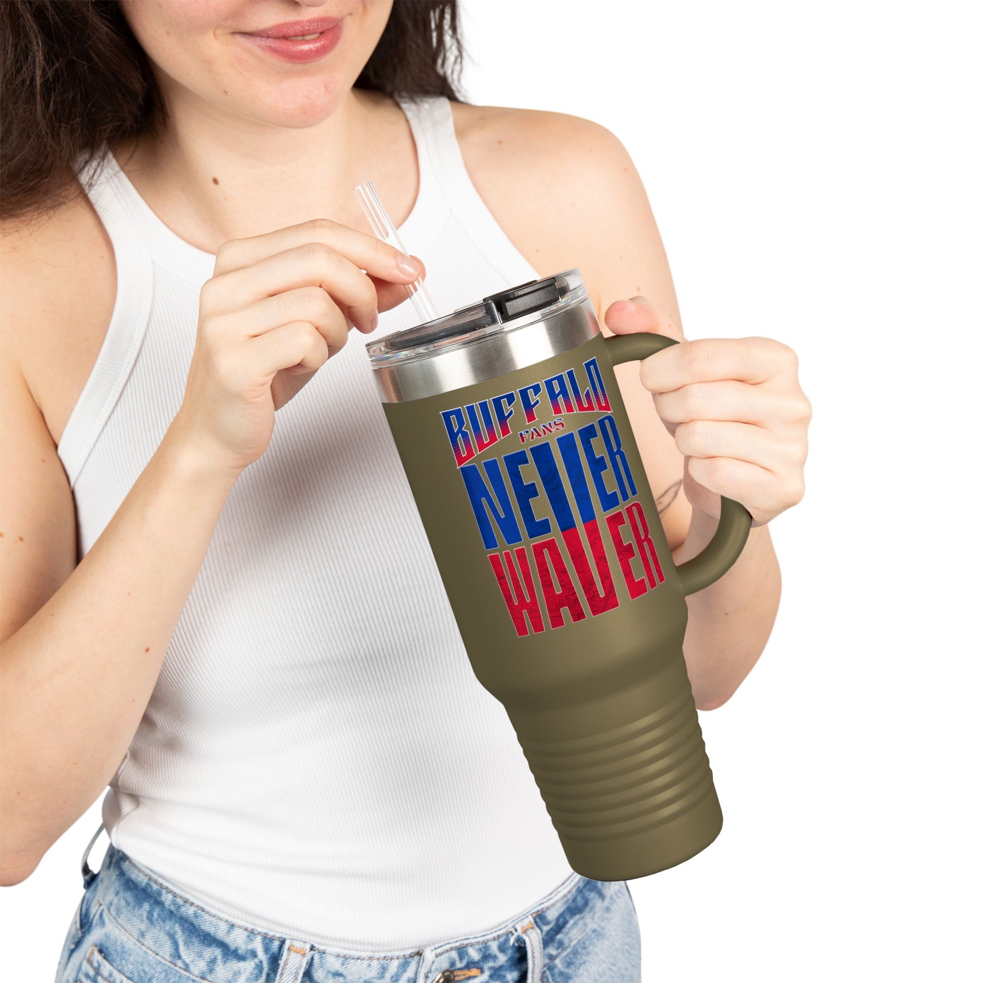 Buffalo Fans Never Waver Insulated Travel Mug, 40oz - Never Waver