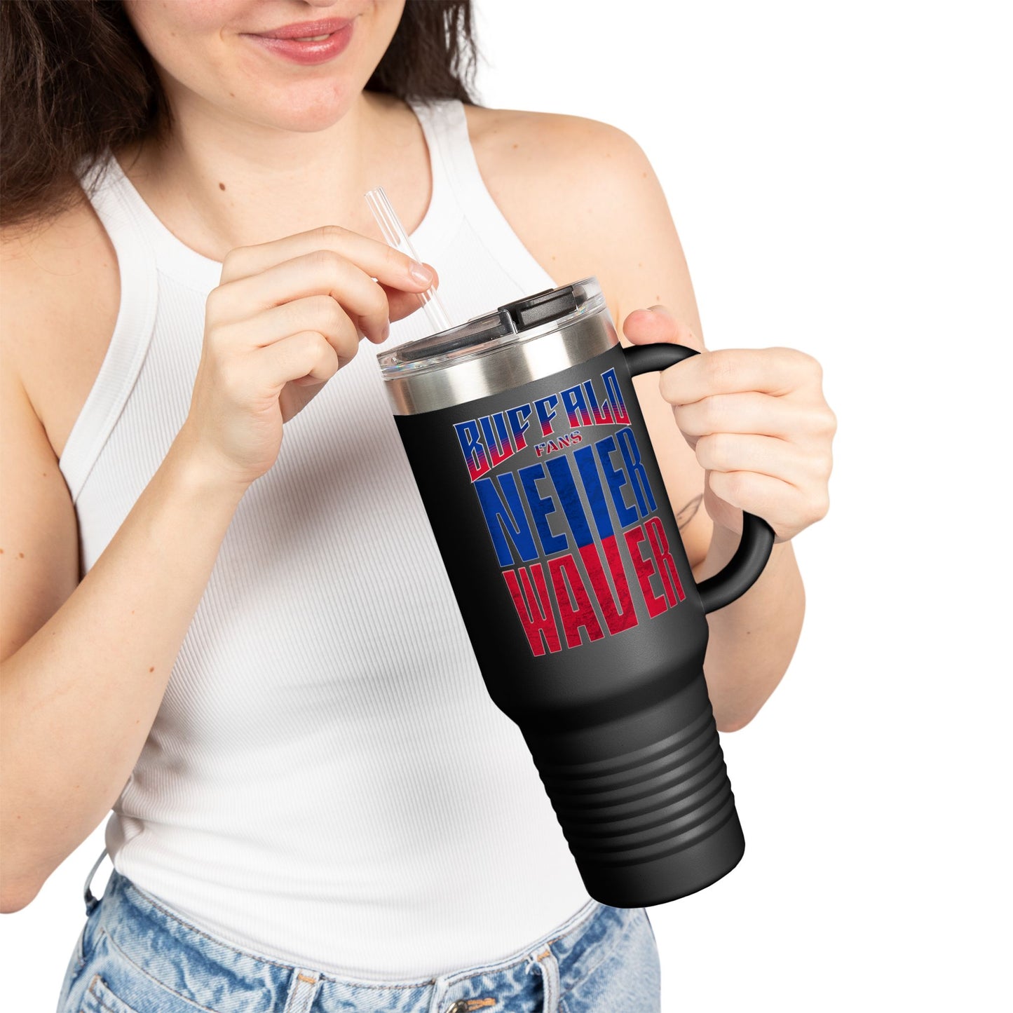 Buffalo Fans Never Waver Insulated Travel Mug, 40oz - Never Waver