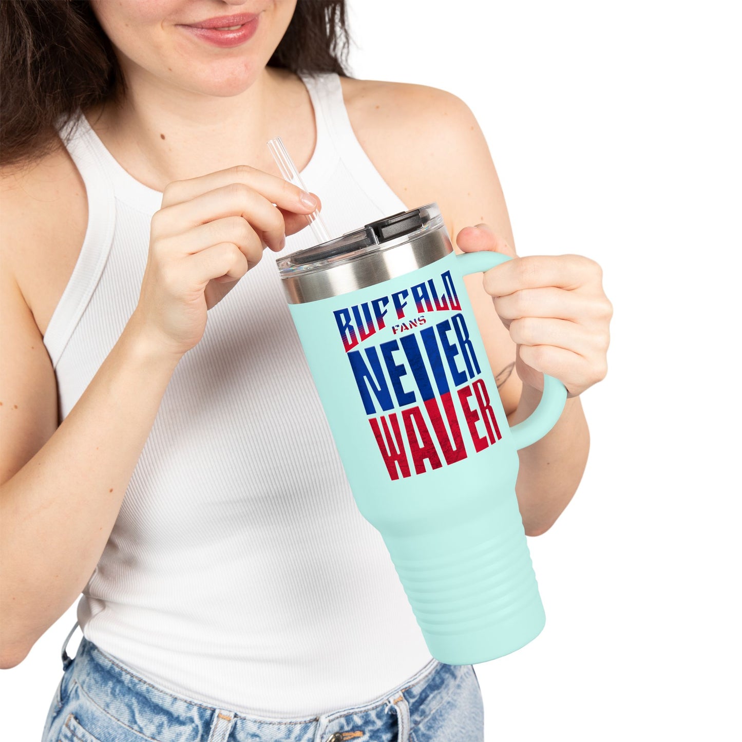 Buffalo Fans Never Waver Insulated Travel Mug, 40oz - Never Waver