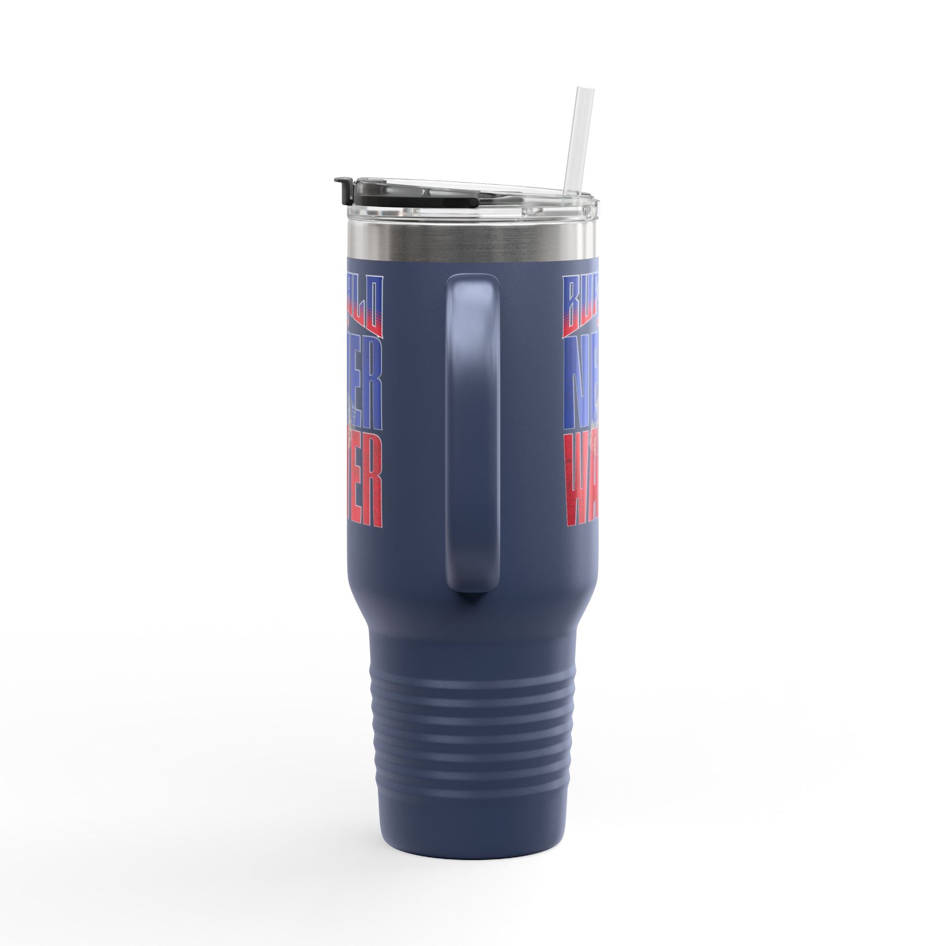 Buffalo Fans Never Waver W- Leopard football nsulated Travel Mug, 40oz - Never Waver