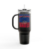 Buffalo Fans Never Waver W- Leopard football nsulated Travel Mug, 40oz - Never Waver