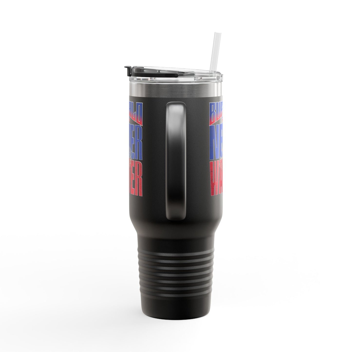 Buffalo Fans Never Waver W- Leopard football nsulated Travel Mug, 40oz - Never Waver