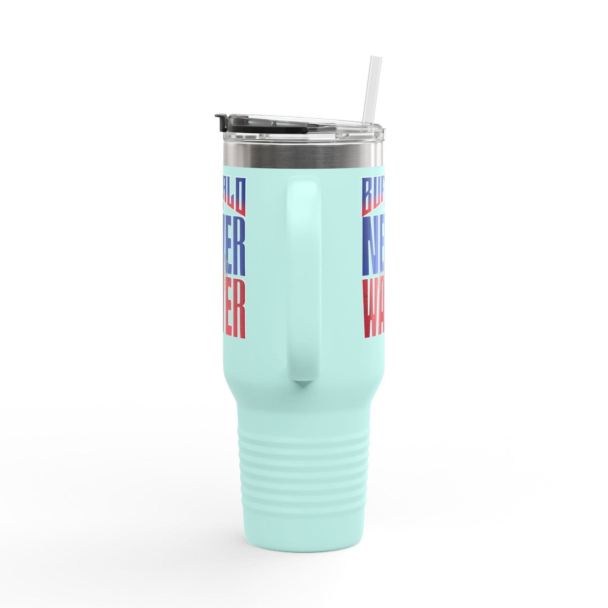 Buffalo Fans Never Waver W- Leopard football nsulated Travel Mug, 40oz - Never Waver