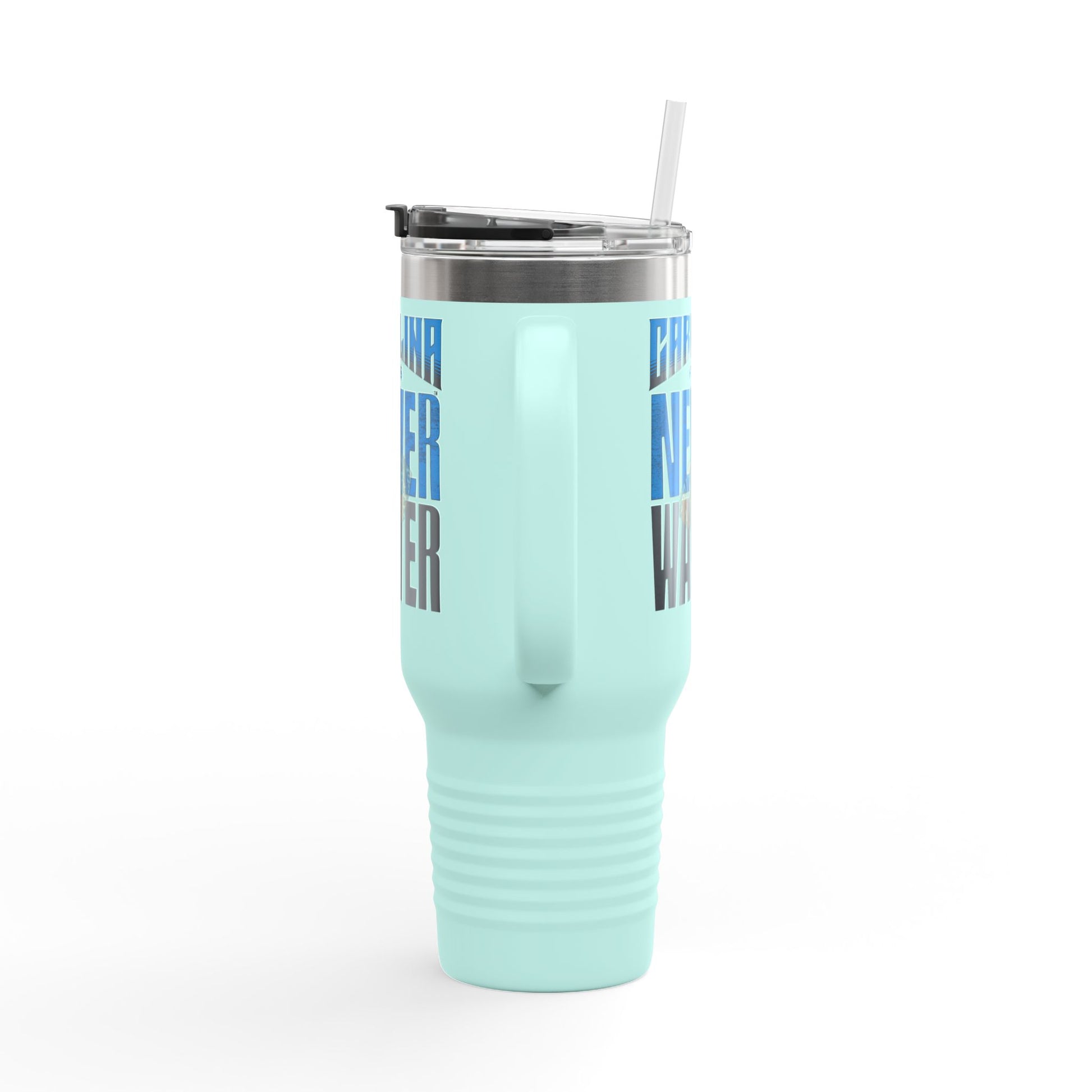 Carolina Fans Never Waver W- Leopard Football Insulated Travel Mug, 40oz - Never Waver
