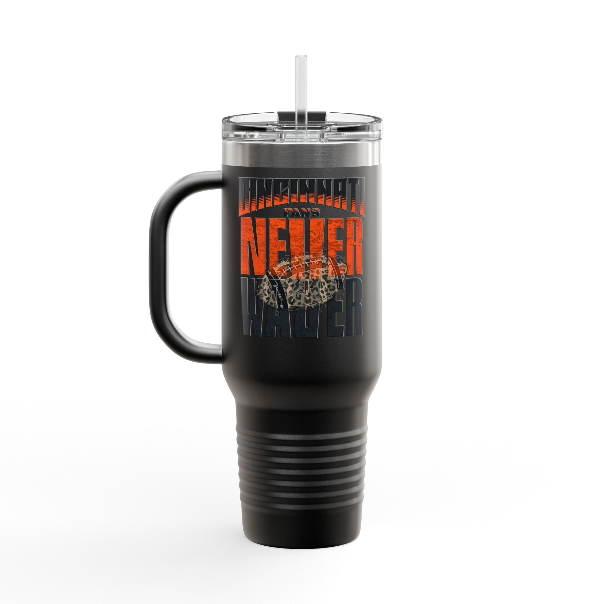 Cincinnati Fans Never Waver W-Leopard Football Insulated Travel Mug, 40oz - Never Waver