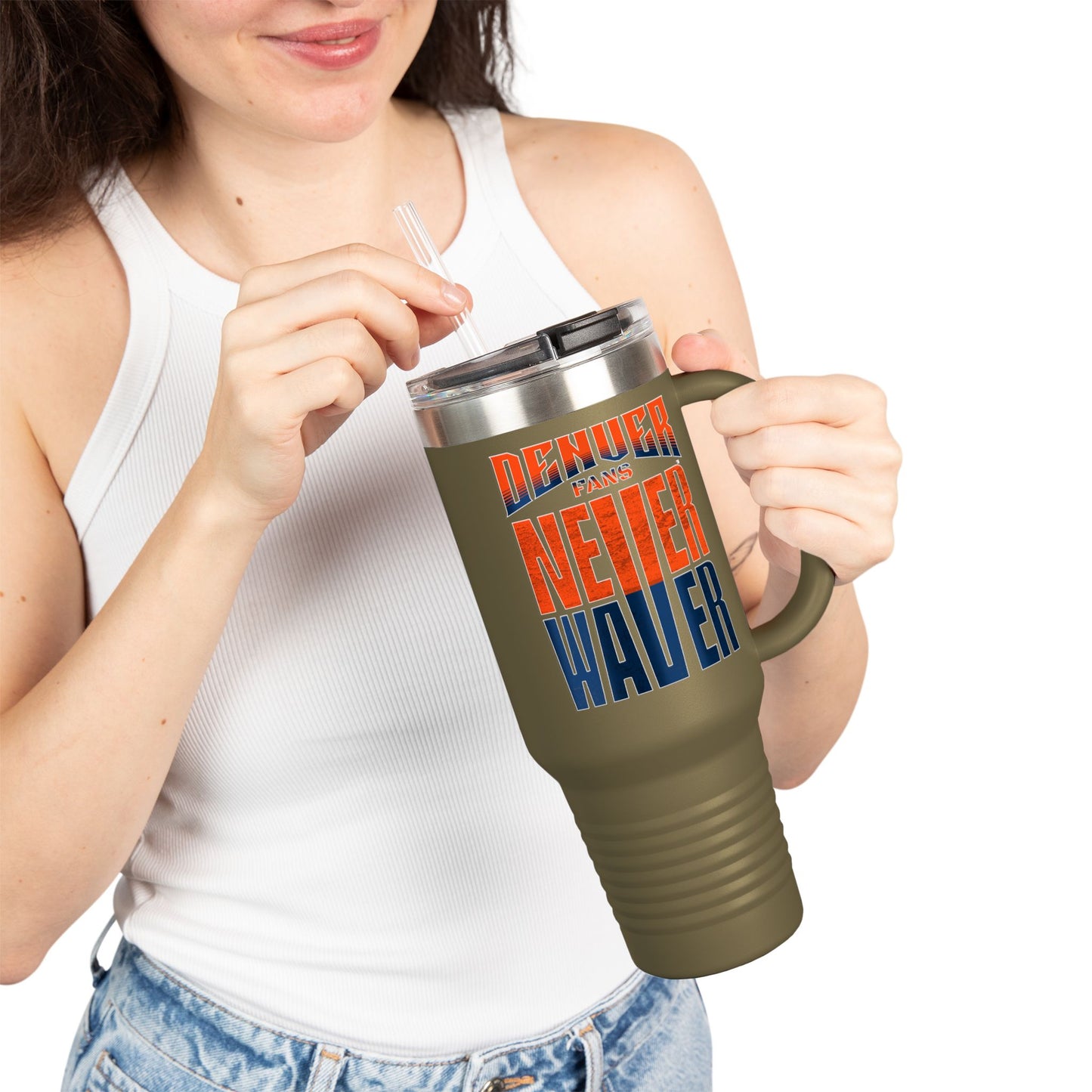 Denver Fans Never Waver Insulated Travel Mug, 40oz - Never Waver