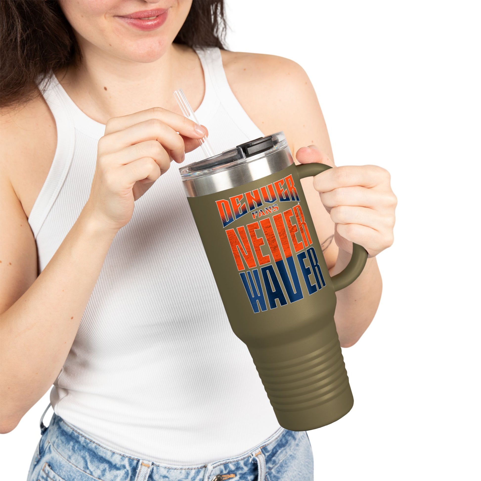 Denver Fans Never Waver Insulated Travel Mug, 40oz - Never Waver