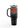 Denver Fans Never Waver with leopard football Insulated Travel Mug, 40oz - Never Waver