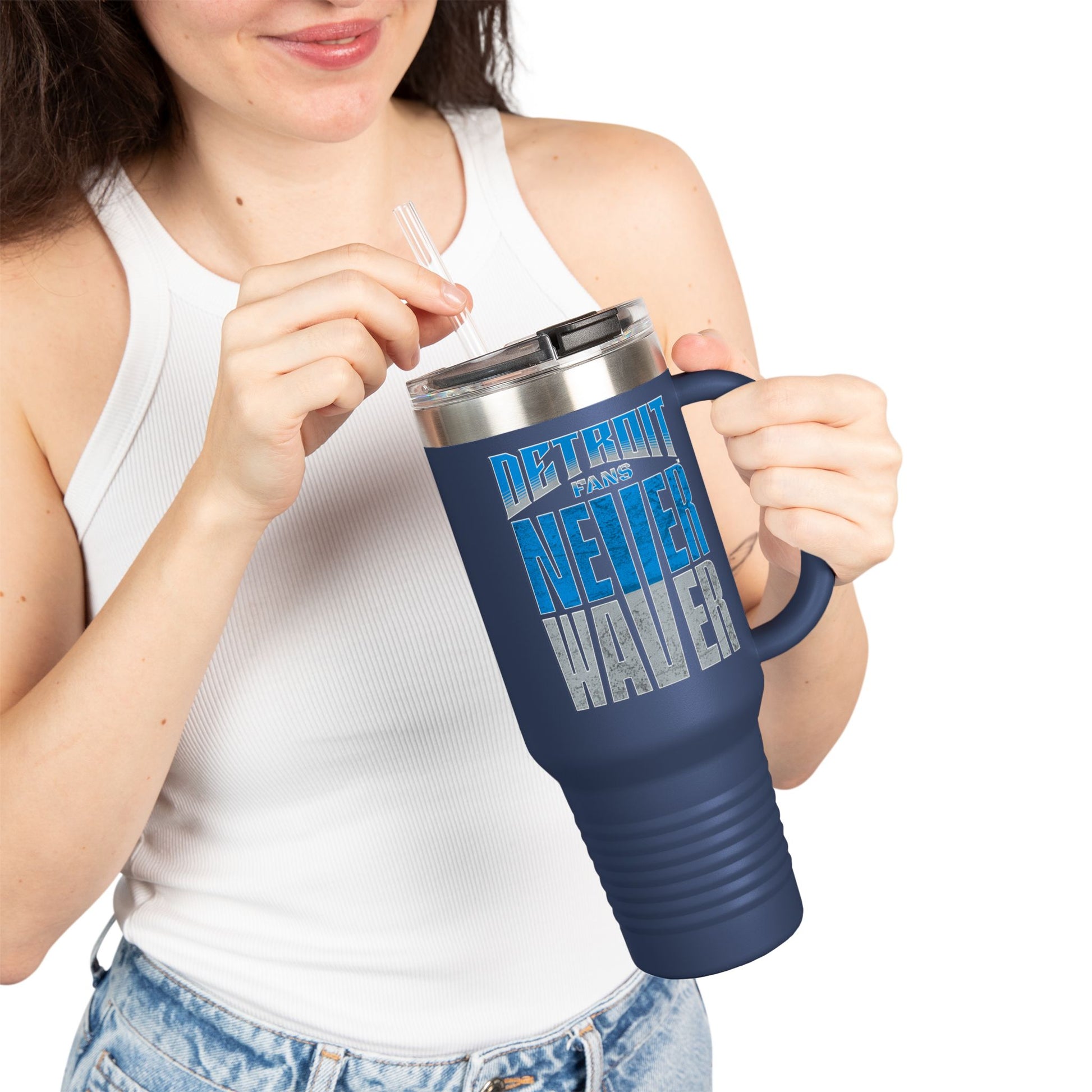 Detroit Fans Never Waver Insulated Travel Mug, 40oz - Never Waver