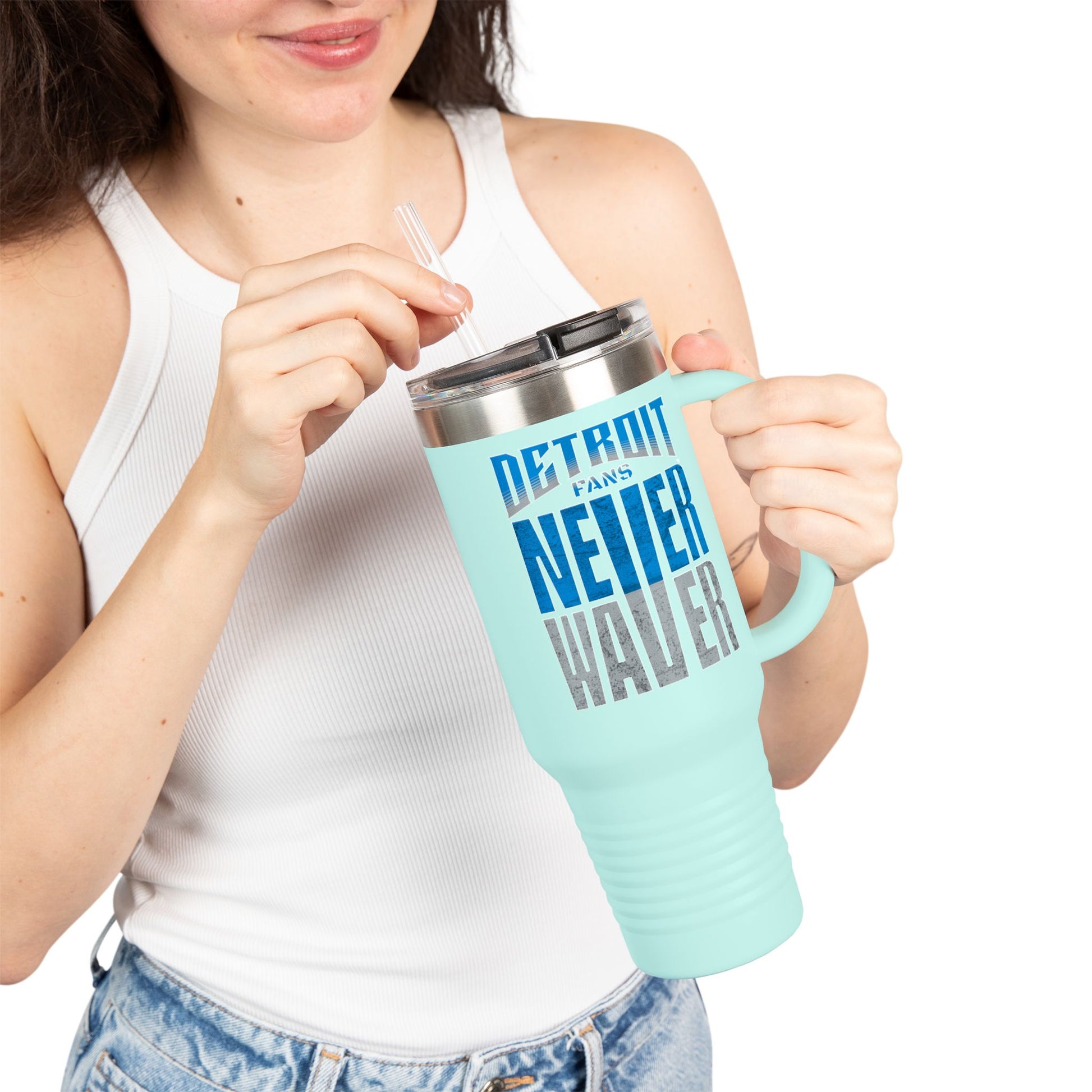 Detroit Fans Never Waver Insulated Travel Mug, 40oz - Never Waver